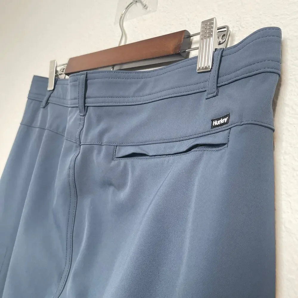 Hurley Men's Performance Stretch Pant Flat Front Water Repellent Blue 34x30